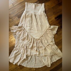 Elegant Cream Ruffled Skirt